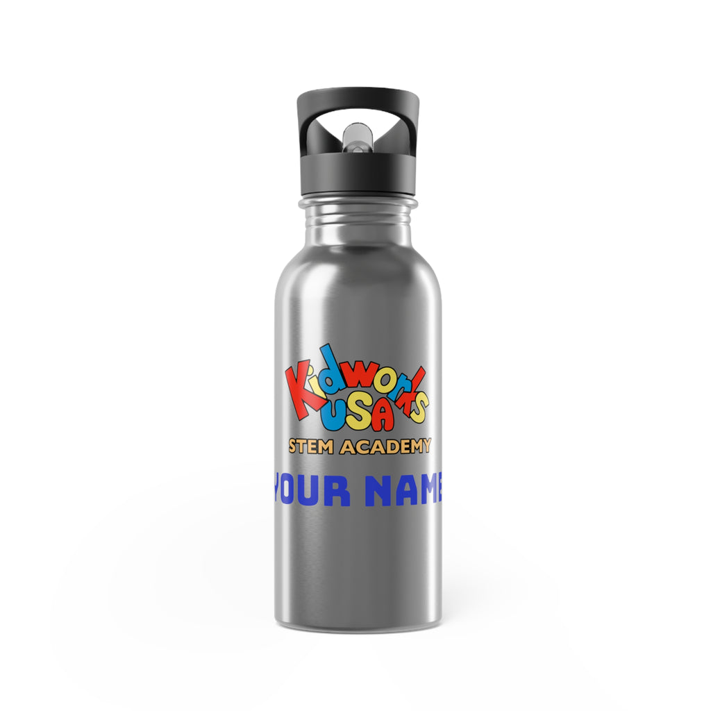 PERSONALIZED Kidworks USA Stem Academy Stainless Steel Water Bottle With Straw, 20oz
