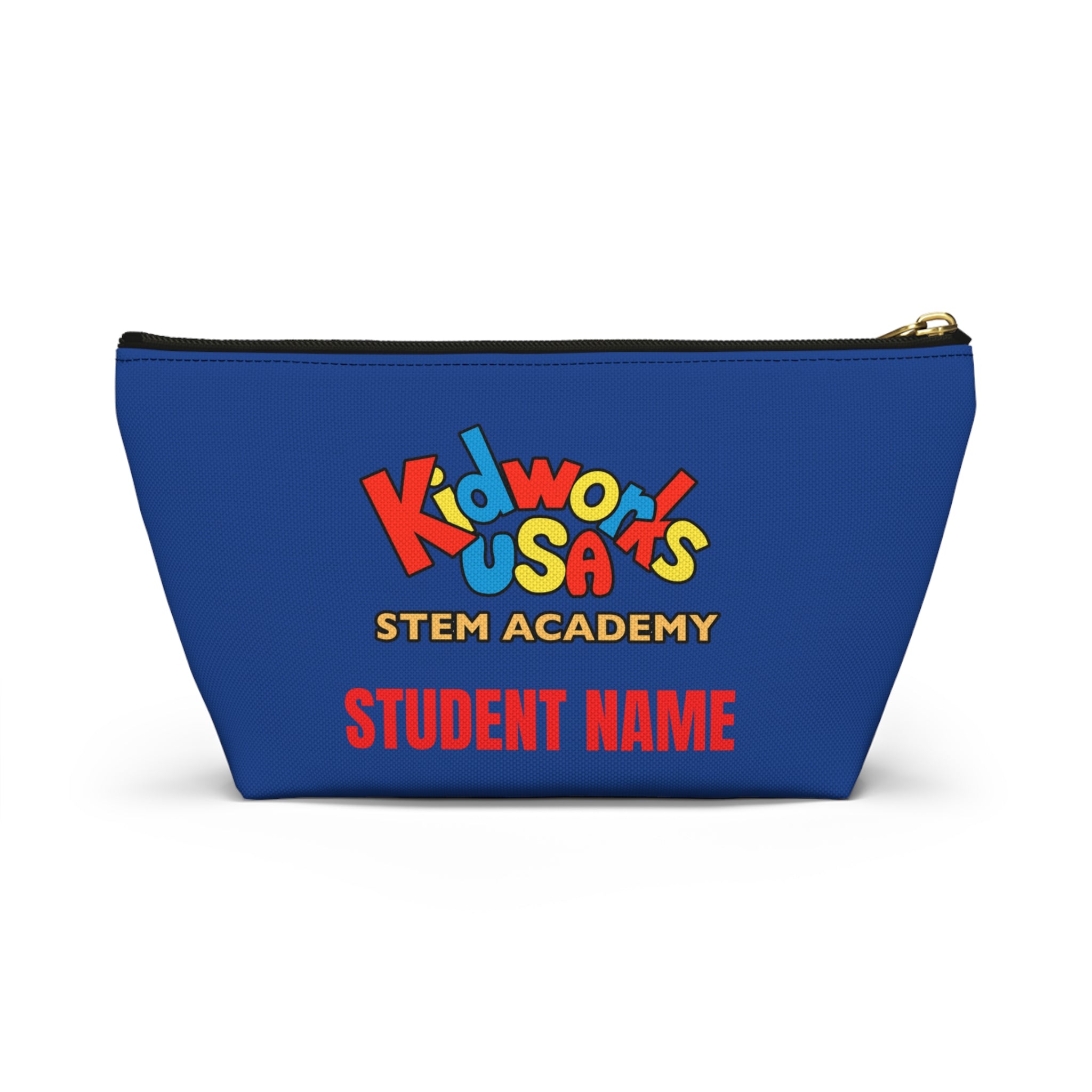 PERSONALIZED Kidworks USA STEM ACADEMY Pencil Case Accessory Pouch w T-bottom