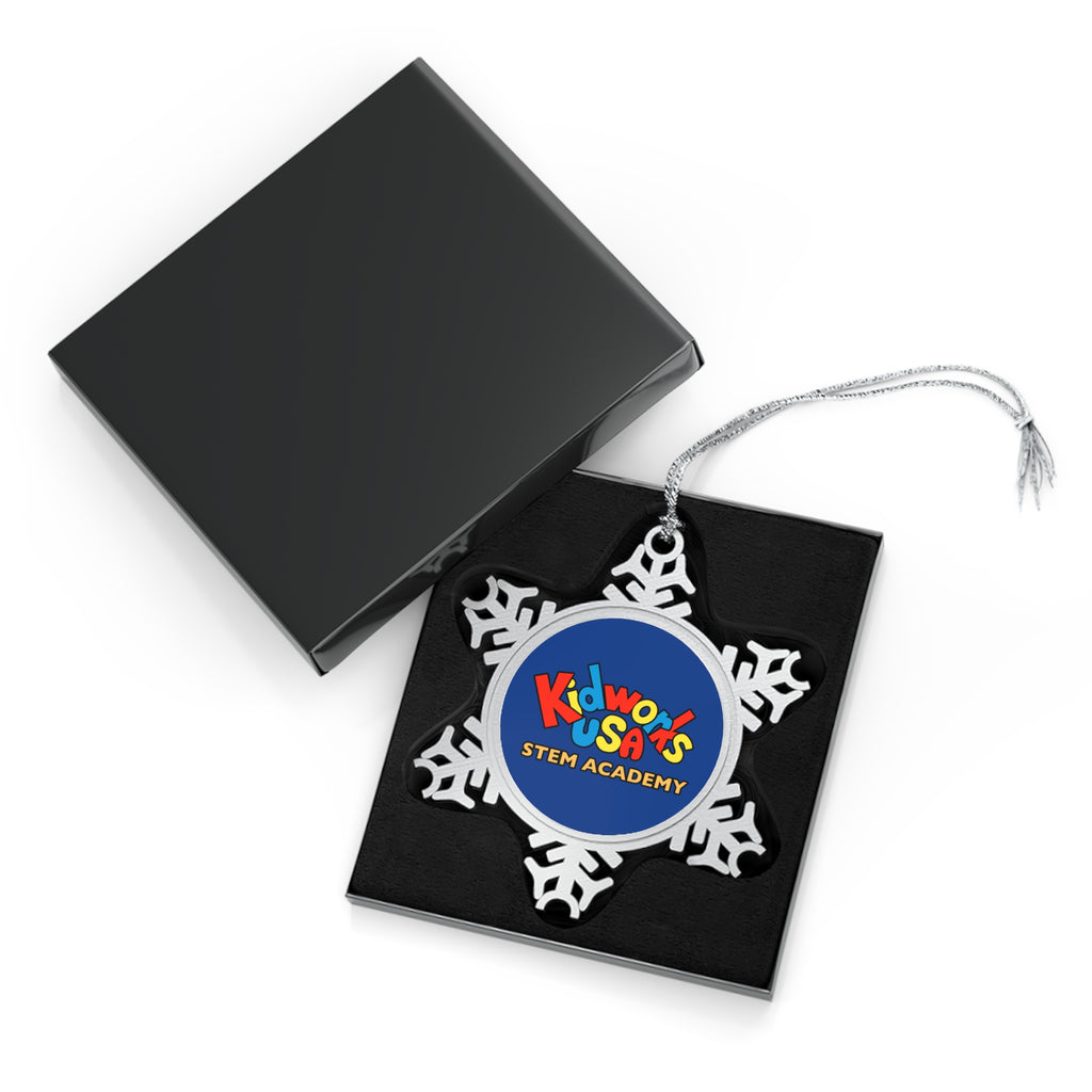 COLOR CUSTOMIZED Kidworks USA STEM ACADEMY Pewter Snowflake Ornament