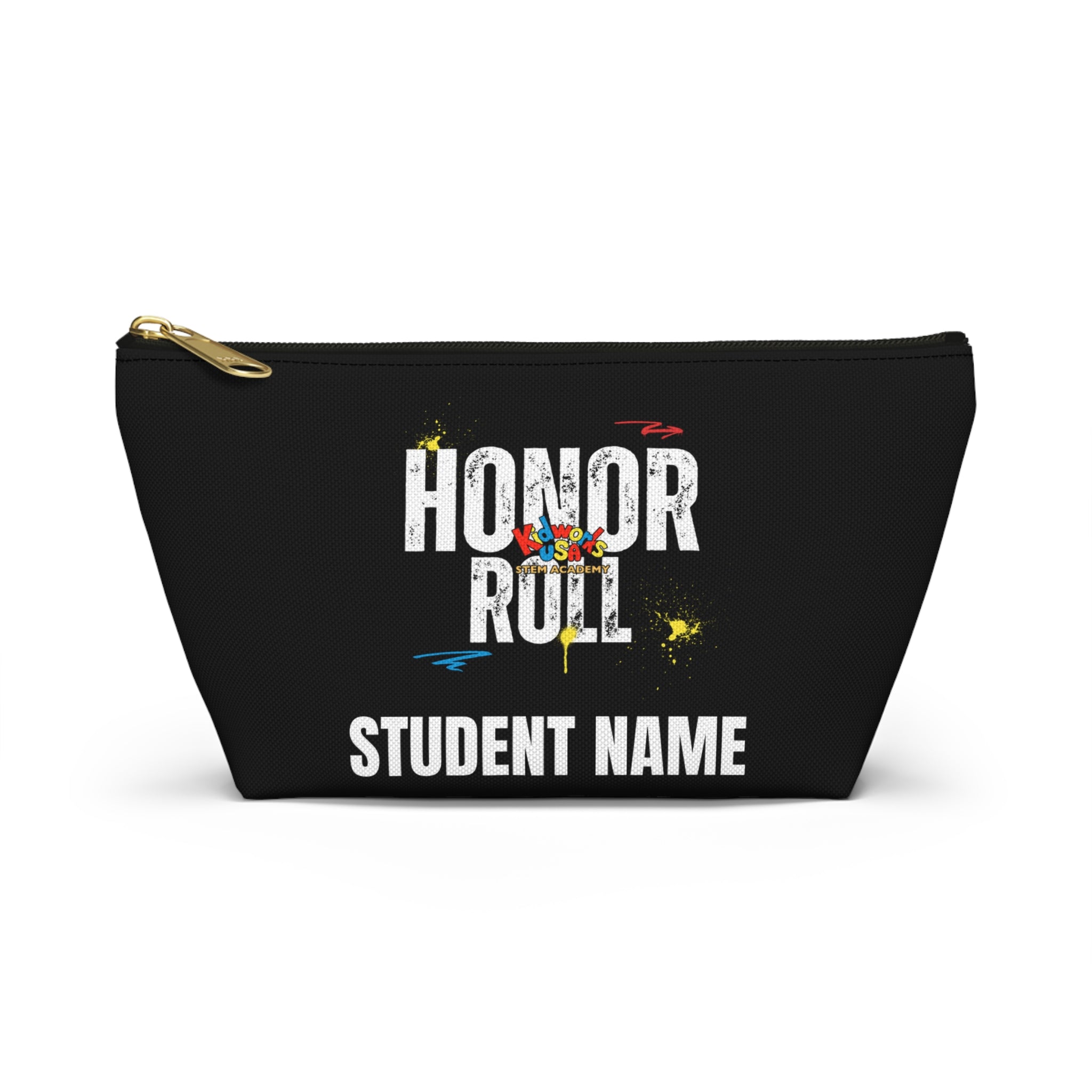 PERSONALIZED Kidworks USA HONOR ROLL Pencil Case Accessory Pouch w T-bottom