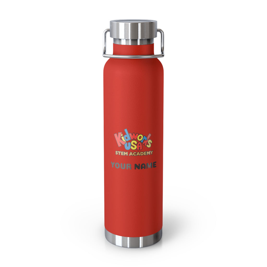PERSONALIZED Kidworks USA Stem Academy Copper Vacuum Insulated Bottle, 8 Colors, 22oz