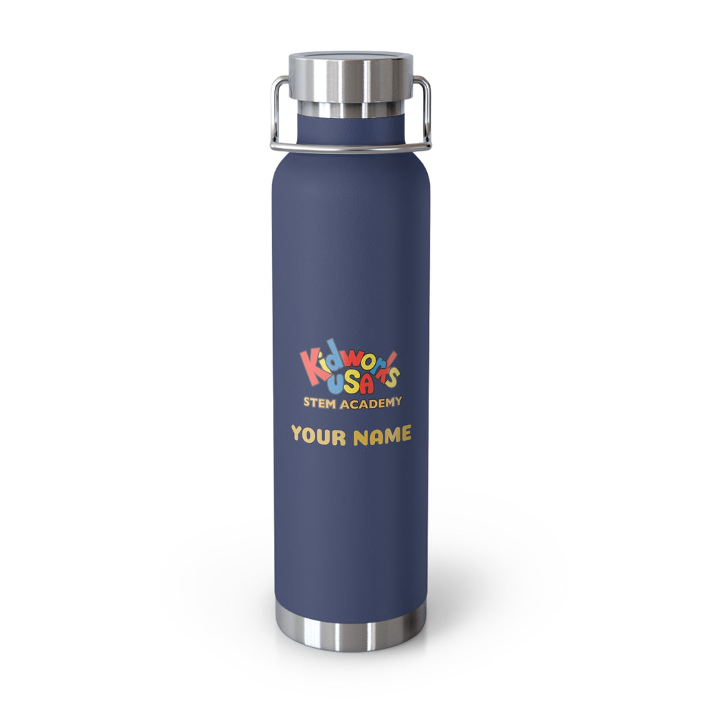 PERSONALIZED Kidworks USA Stem Academy Copper Vacuum Insulated Bottle, 8 Colors, 22oz