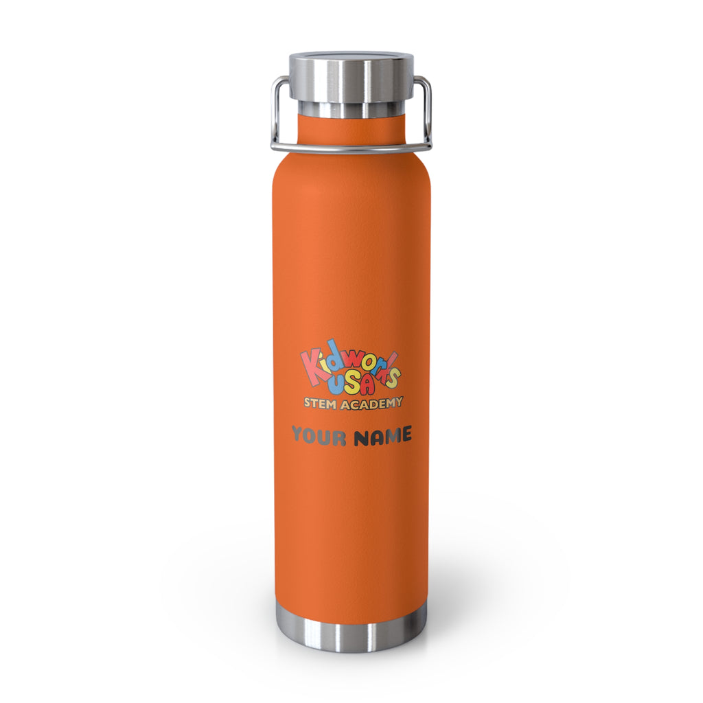PERSONALIZED Kidworks USA Stem Academy Copper Vacuum Insulated Bottle, 8 Colors, 22oz