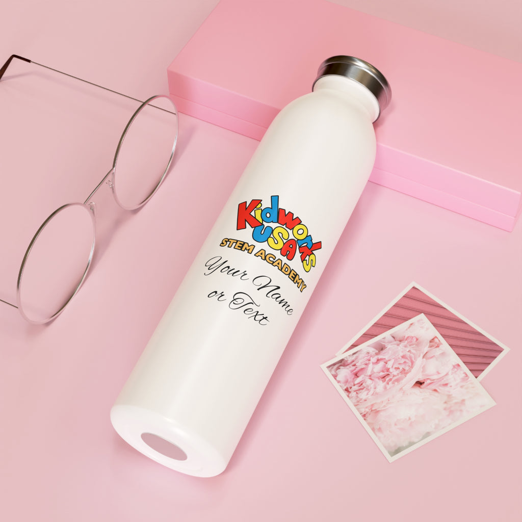 PERSONALIZED Kidworks USA Stem Academy 20 oz Slim Water Bottle