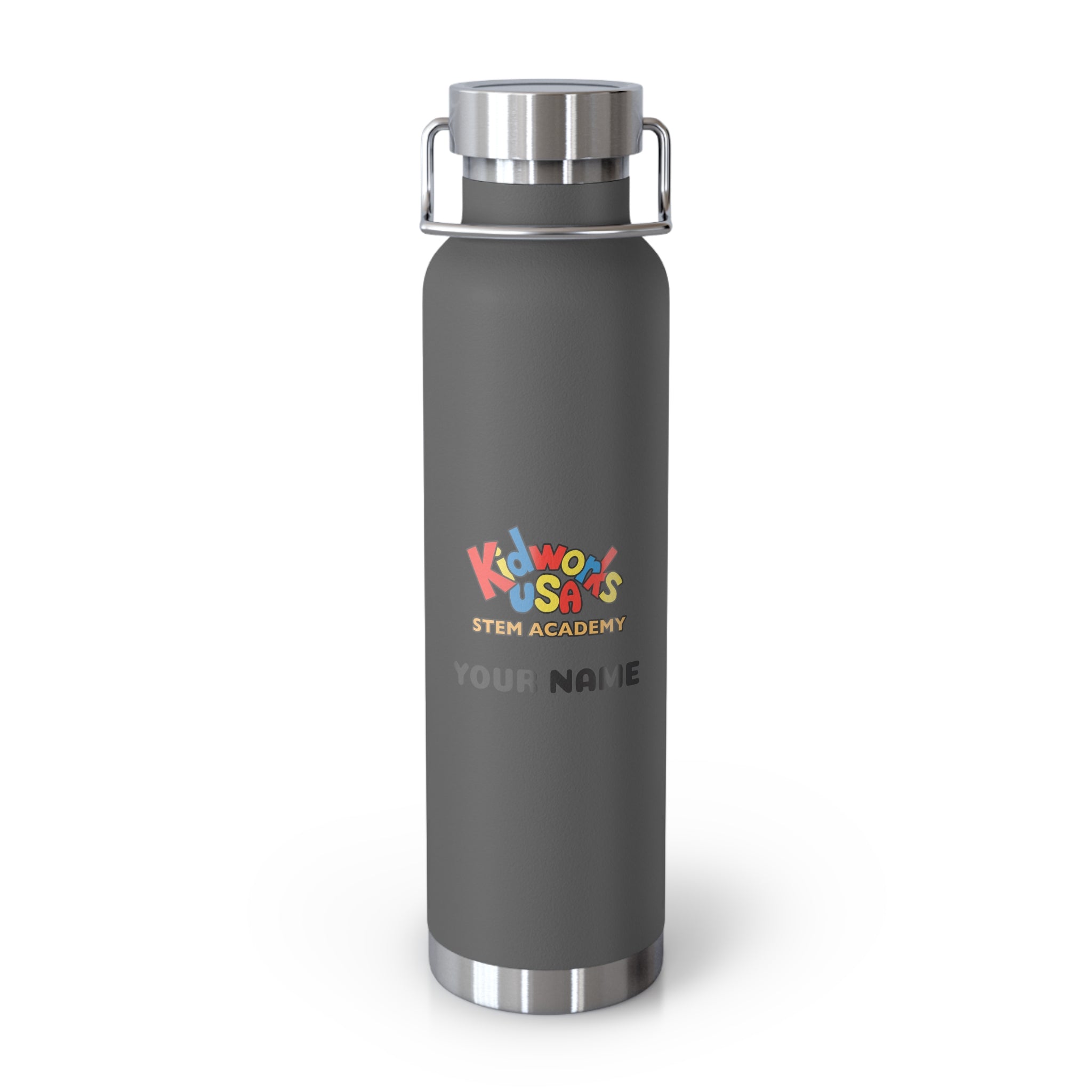 PERSONALIZED Kidworks USA Stem Academy Copper Vacuum Insulated Bottle, 8 Colors, 22oz