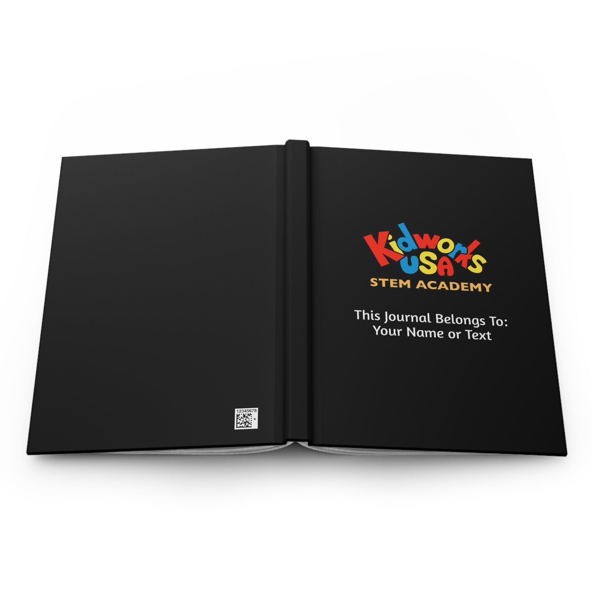 PERSONALIZED Kidworks USA Stem Academy Hardcover Journal - Matte Black