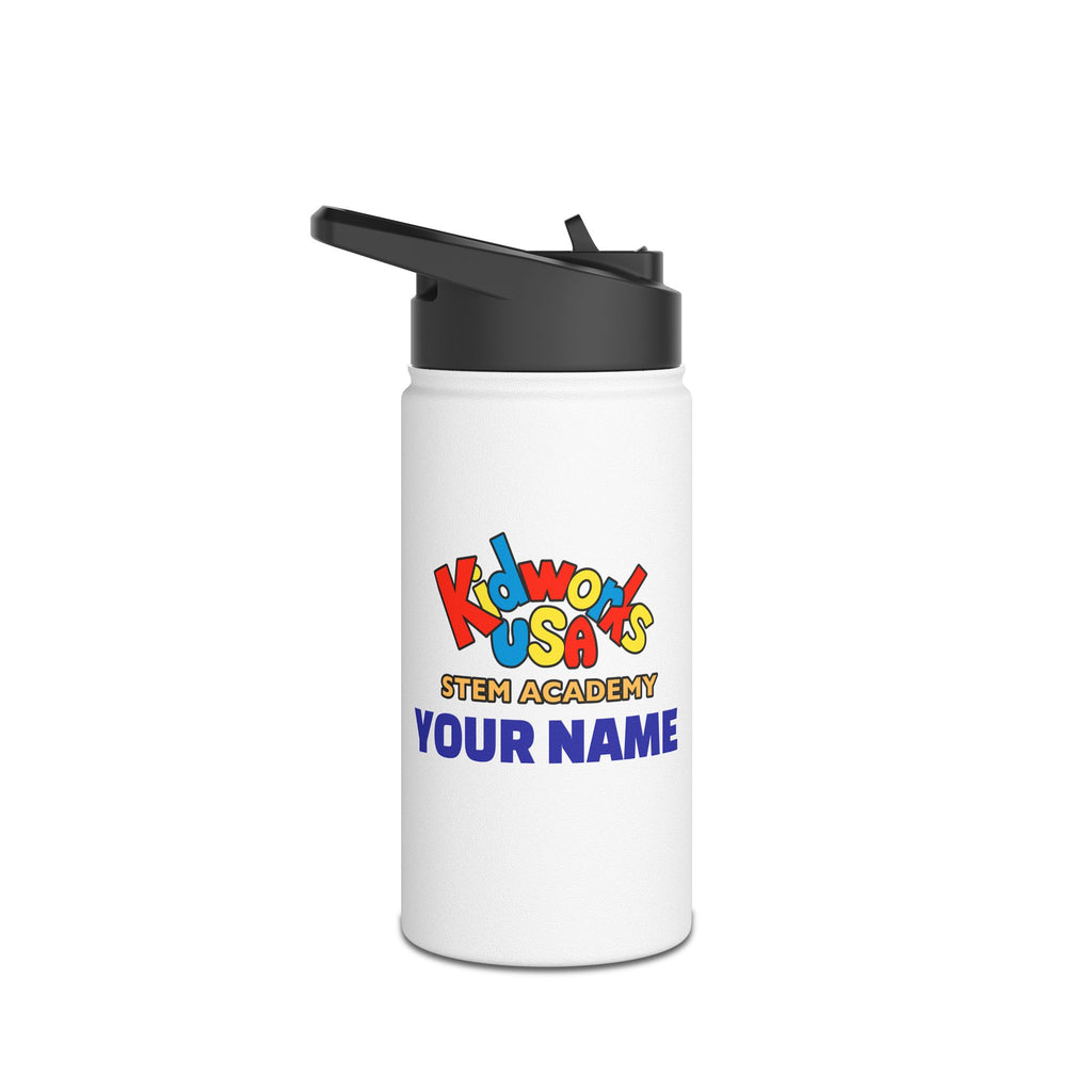 PERSONALIZED Kidworks USA Stem Academy Stainless Steel Water Bottle, Standard Lid, 3 Sizes