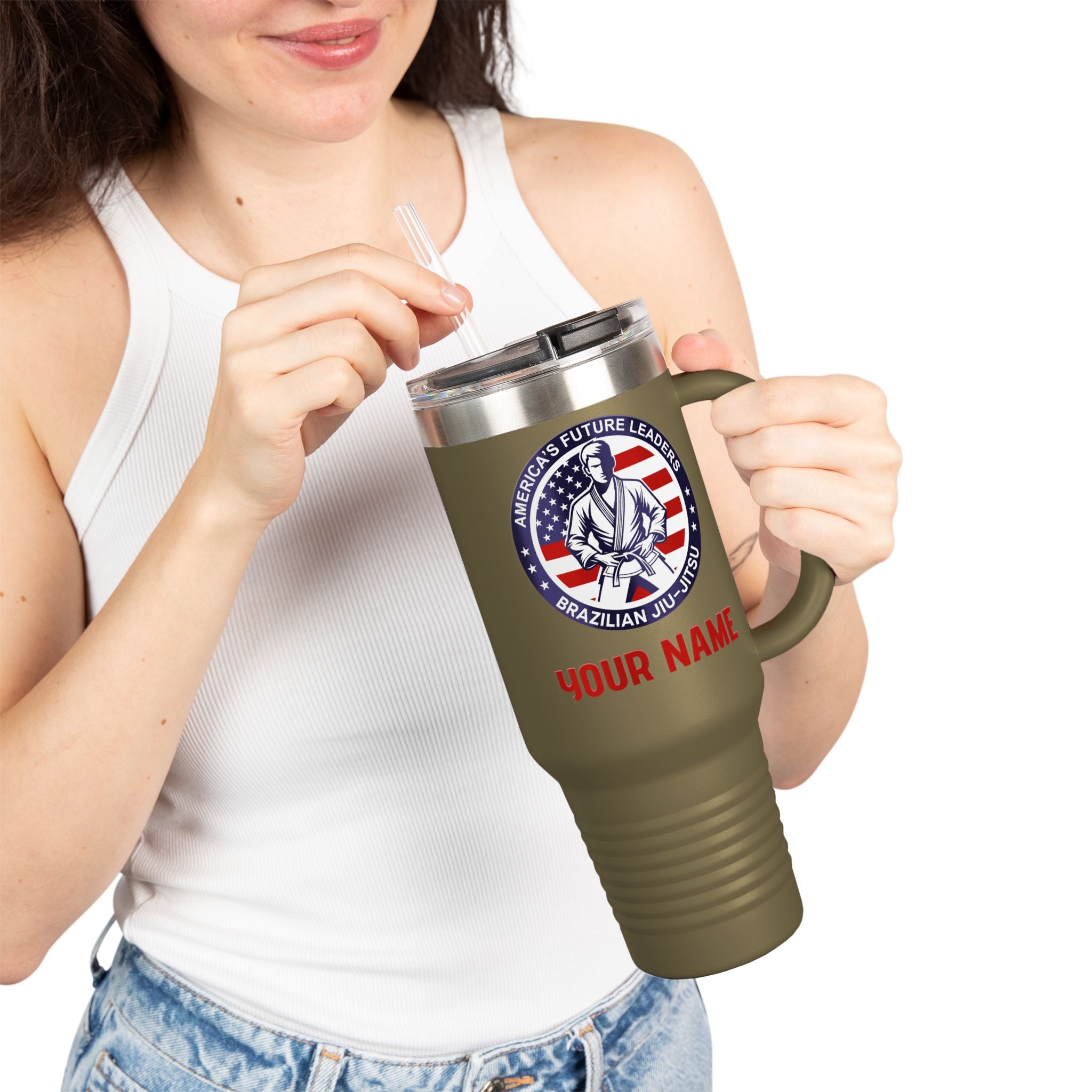 PERSONALIZED America's Future Leaders Jiu Jitsu Insulated Travel Mug, 40oz - 7 Colors