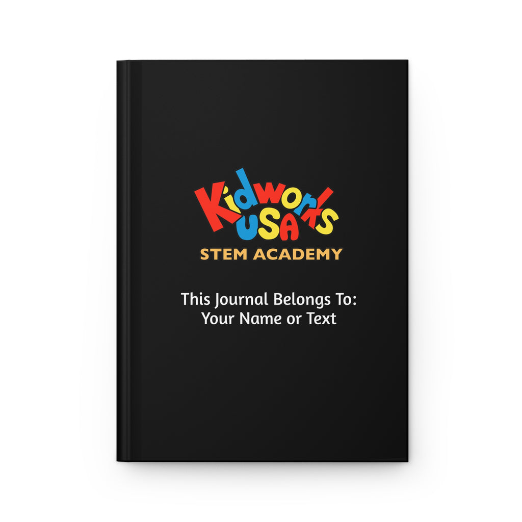 PERSONALIZED Kidworks USA Stem Academy Hardcover Journal - Matte Black