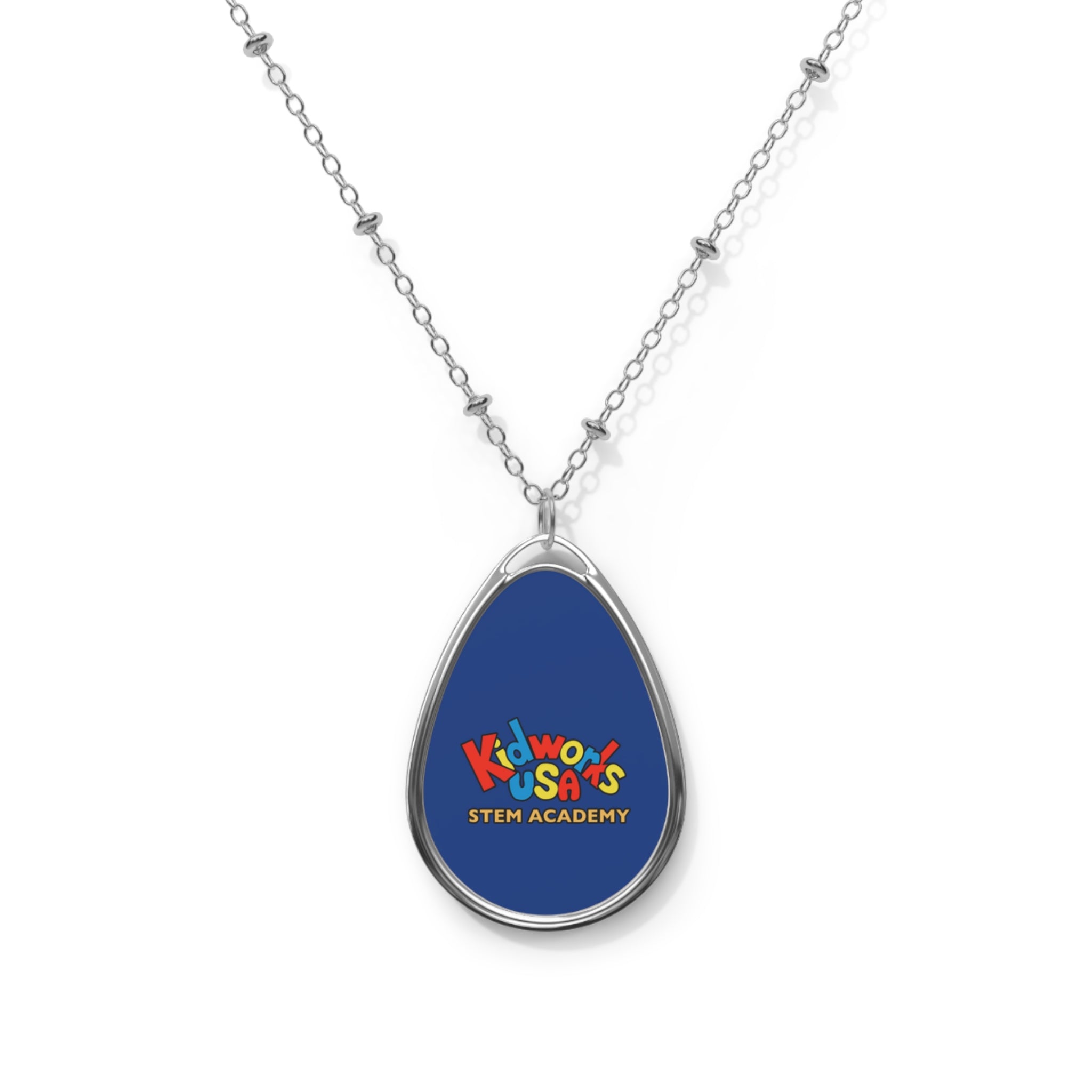 COLOR CUSTOMIZEDKidworks USA Stem Academy SCHOOL PRIDE Girls Oval Necklace
