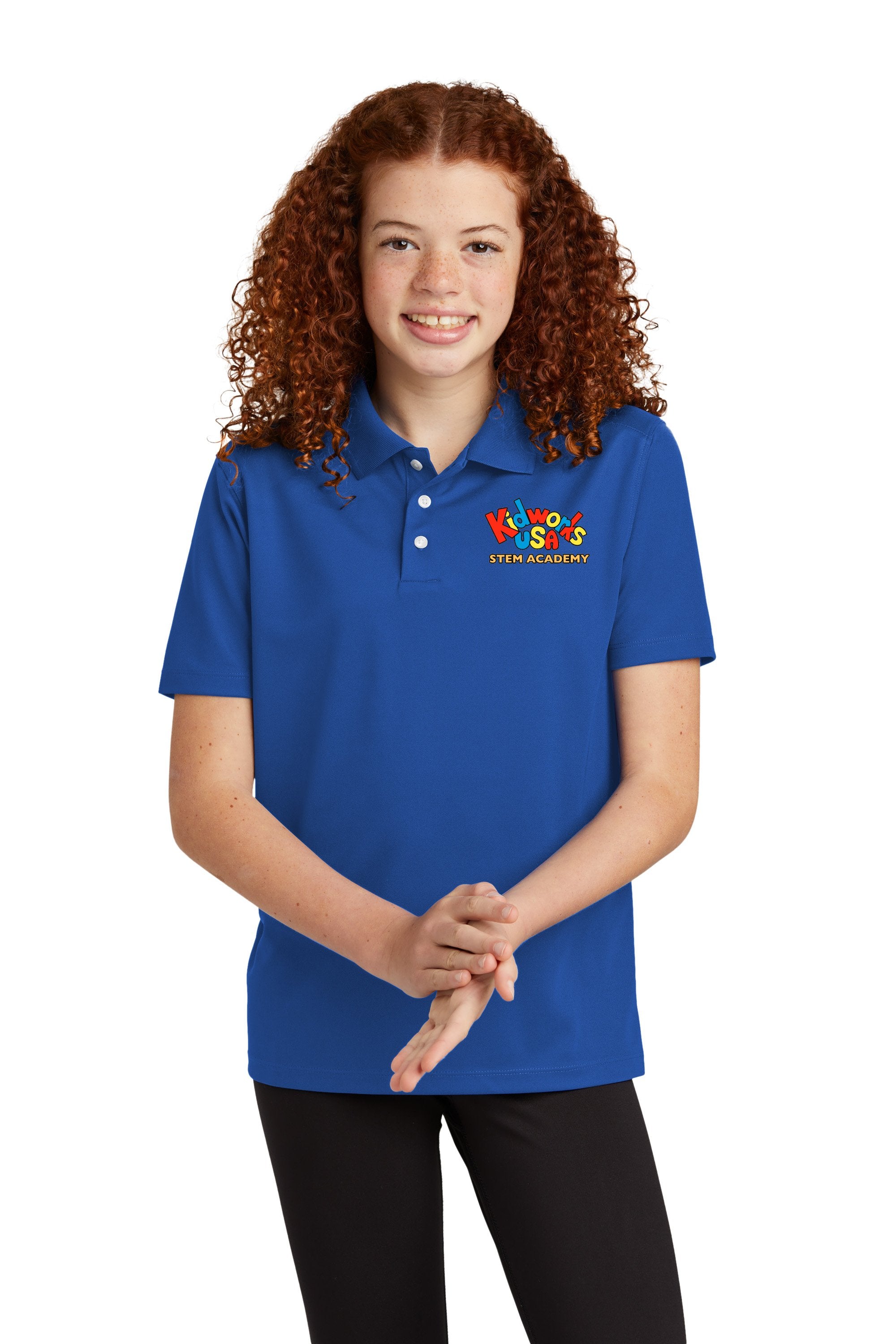 Kidworks USA K-5 Elementary School Official UNIFORM Polo - Royal Blue