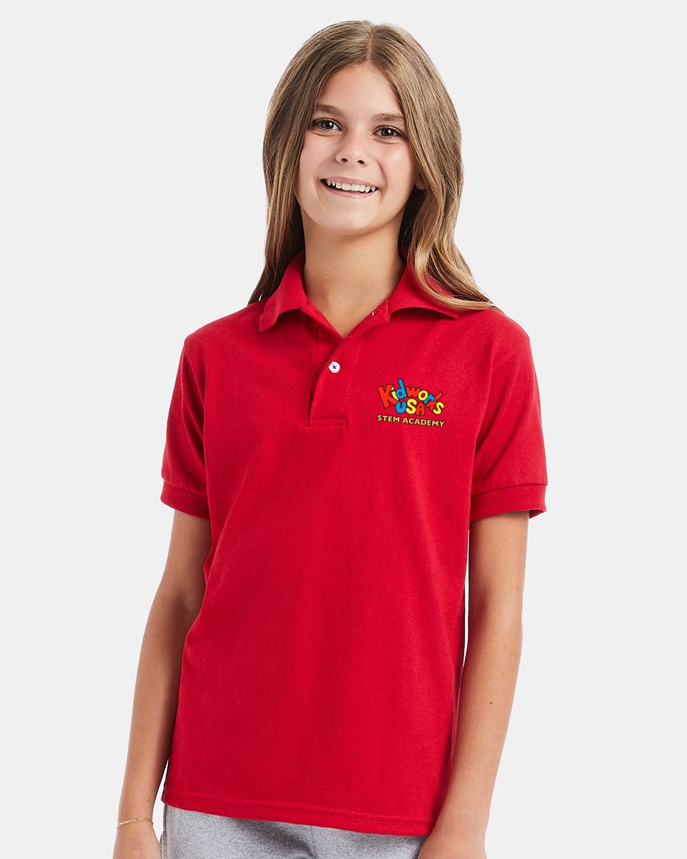 Kidworks USA Preschool VPK Official UNIFORM Polo - Red